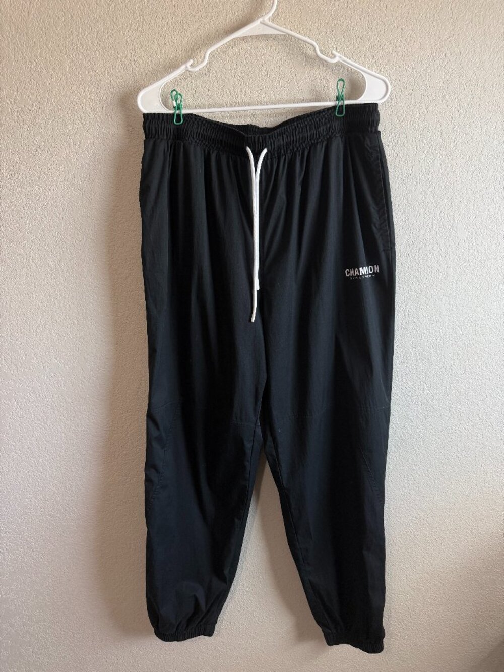 Men’s Champion Black Nylon Track Pants Size L